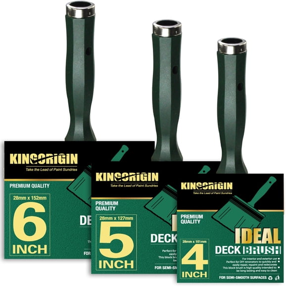 Juego de 3 pinceles Kingorigin Deck Stain con extensor