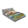 thumbnail image 2 of Ambesonne Scenery Fitted Sheet & Pillow Sham Set, Cartoon Dream Castle, Full, Multicolor, 2 of 2
