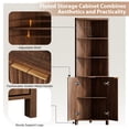 thumbnail image 6 of Ktaxon Corner Bathroom Cabinet with Fluted Double - doors, 5 - Tier Freestanding Storage, Walnut, 6 of 9