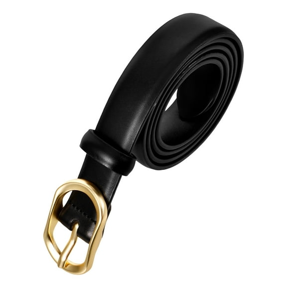 TAILTOSS 1Set Black Vintage Belt Oval Buckle Pu Material Adjustable Length For Women Out