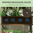 thumbnail image 5 of Outsunny Raised Garden Bed with Trellis for Climbing Plants, Wood Planter with Legs, Drainage Holes & Filter, Carbonized, 5 of 9