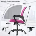 thumbnail image 3 of YRLLENSDAN Mesh Office Chair, Home Office Desk Chairs with Wheels and Arms Computer Chair Adjustable Rolling Swivel Chair for Adults, Pink, 2 Pack, 3 of 8