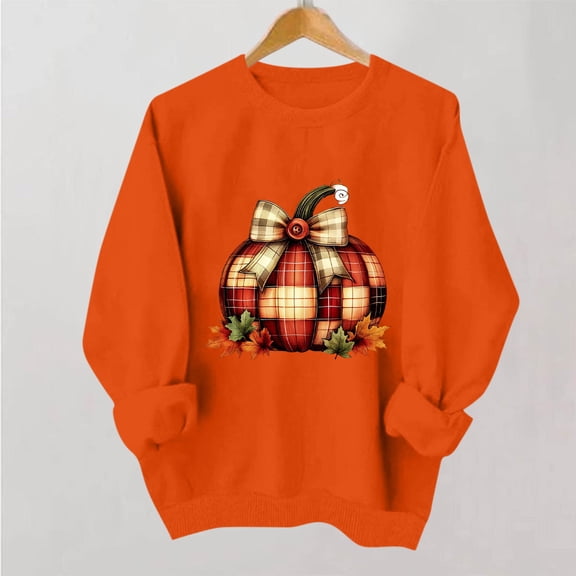 Molidfa Women’s Oversized Crew Neck Kawaii Ghost Pumpkin Halloween Long Sleeve Sweatshirt