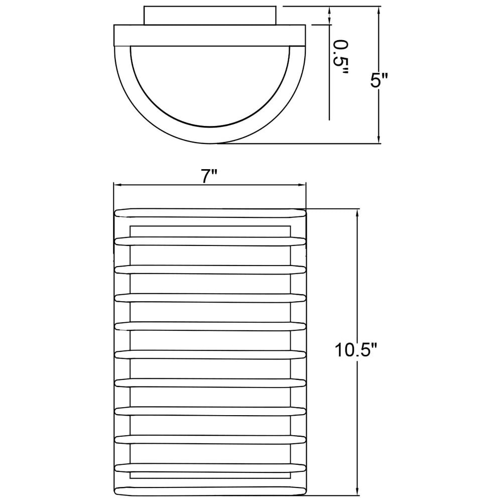 20010LEDDMGLP-SAT/RFR Access Lighting Bermuda-One Light Outdoor Ribbed Bulkhead Wall Light-7 Inches Wide by 10.5 Inches Tall-Satin Finish-LED Lamping