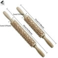 thumbnail image 2 of PULLIMORE 3D Christmas Wooden Rolling Pins 14" Embossed Roller Pin with Xmas Tree Snowflake Deer Pattern Cookies Cake Baking Tools, 2 of 9