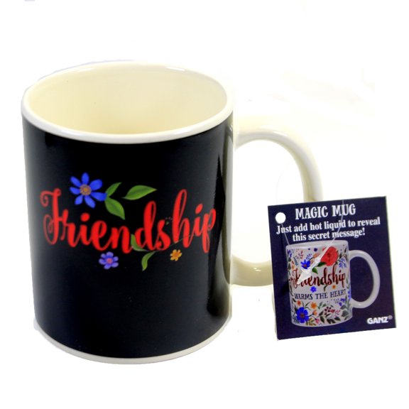 Tabletop Black Magic Mug Stoneware Flowers Mug Secret Message Em63910 Friend