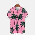 thumbnail image 2 of AHTJRT Men’s Short Sleeve Hawaiian Shirt with Gradient Palm Fronds Hibiscus Blooms Button Down Shirt Multicolor 2XL, 2 of 5
