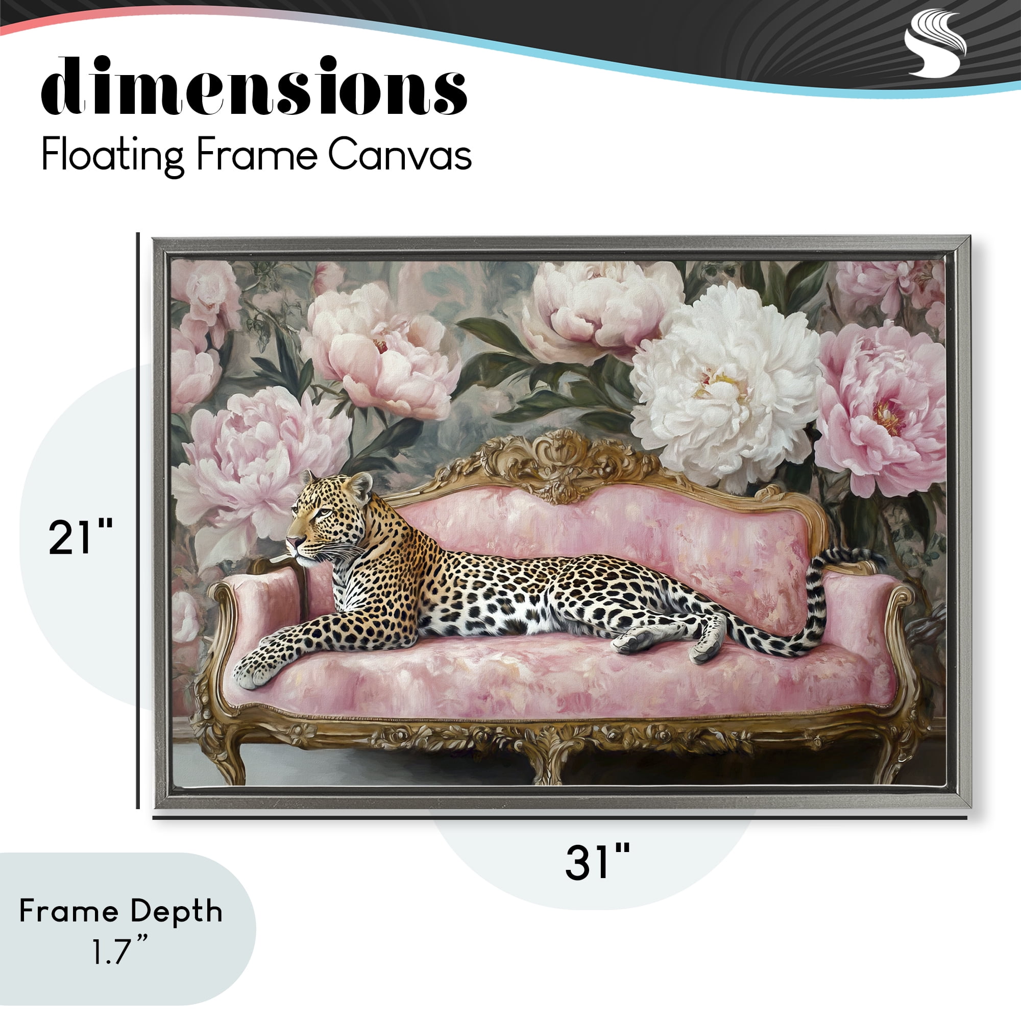 Stupell Industries Where The Leopard Dreams Gray Framed Floater Canvas Wall Art, design by Tina LeCour