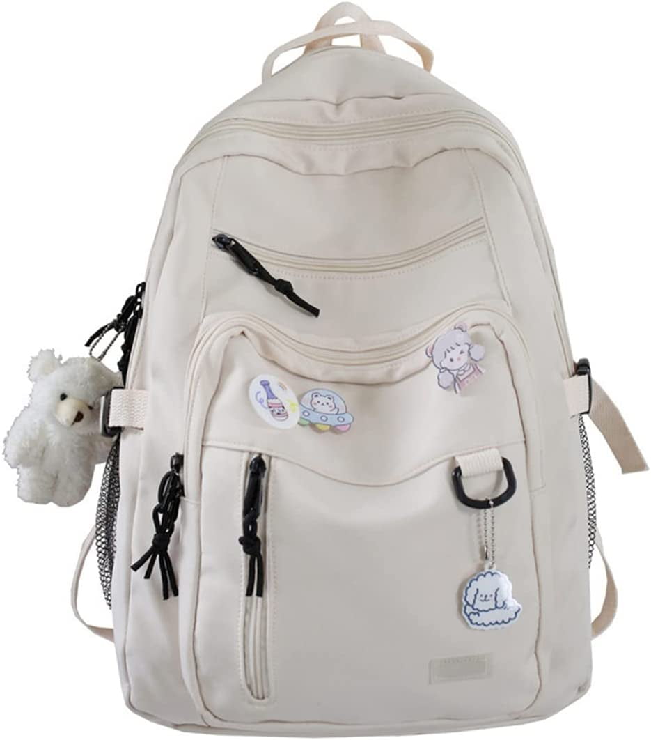Cute Aesthetic Backpacks for Teens Laptop White Backpacks Middle School