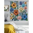 thumbnail image 4 of Boho Colorful Floral Sheer Curtains 63 Inches Length 2 Panels Set, Window Sheer Curtains for Living Room/Bedroom, Spring Flowers Vintage Abstract Art Light Filtering Rod Pocket Curtain 52''x63''x2, 4 of 8