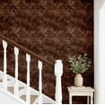 thumbnail image 2 of S4Sassy Peel and Stick Wall Covering, Outline Floral Leaf Print Removable Walls Wrap - Brown Instant Wall Makeover Mural for Bathroom, Closet Interior - Self-Adhesive Wallpaper Vinyl - 25"x120", 2 of 9