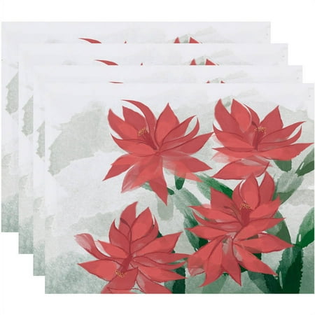 

Holiday Essence Christmas Cactus Floral Print Placemat