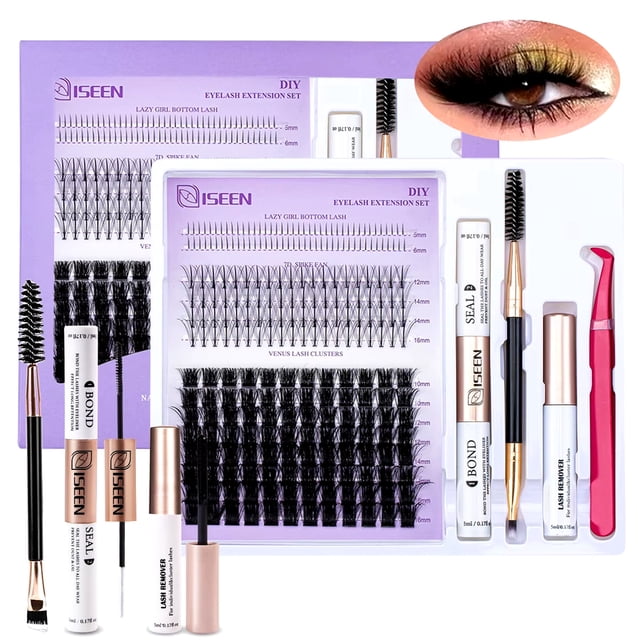 DIY Lash Extension Kit: Mixed Style Lash Clusters with Bond & Seal...