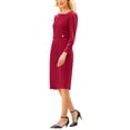 thumbnail image 4 of INSPIRE CHIC Women's Asymmetrical Neck Dress Semi Formal Dressy Long Sleeve Dresses XL Dark Red, 4 of 4