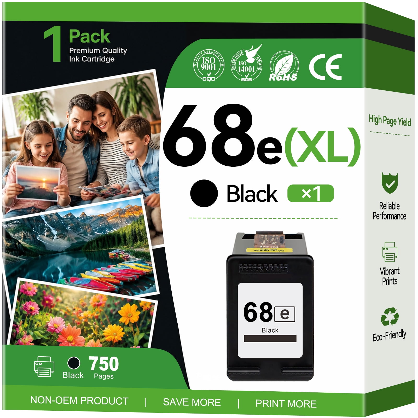 Halofox 62XL Black Ink Cartridge Compatible with HP Envy 5540