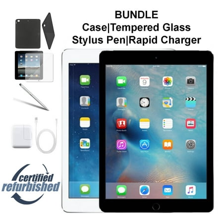 Apple Ipad Air 16gb Case Apple iPad Air 16GB Space Gray - WiFi - Bundle - Case, Rapid Charger, Tempered Glass & Stylus Pen ---- FREE 2 Day Shipping (Refurbished ) ()