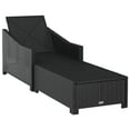 thumbnail image 3 of vidaXL Sun Lounger with Cream White Cushion Poly Rattan Black, 3 of 5