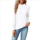 thumbnail image 3 of Camiseta Holgada Informal de Larga con Cuello Redondo para Mujer, Color Liso, con Encaje y Mangas Farol, para Otoño e Invierno M, 3 of 10