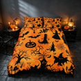 thumbnail image 2 of Homewish Halloween Witch Duvet Cover Queen, Spooky Tree Pumpkin Queen Bedding, Orange Black, Black Reversible 3pcs, 1 Duvet Cover and 2 Pillowcases, 2 of 7