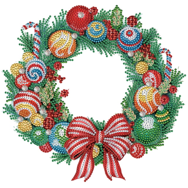 5D DIY Parcial Especial en Forma Taladro Diamante Pintura Navidad Corona Kit Del