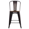 thumbnail image 6 of Topbuy Set of 4 Iron Dining Chair Counter Stool Kitchen Dining Bar Seats  Bistro Cafe, 6 of 9