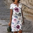 thumbnail image 5 of Birdeem Robe d'Été Décontractée à Manches Courtes Col en V Imprimée Florale pour Femmes, 5 of 5