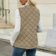 thumbnail image 6 of successthop Womens Quilted Vest Solid Plus Size Outerwear Zip Up Sleeveless Waistcoat with Pockets Winter Warm Coat, 6 of 9