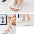 thumbnail image 4 of 5 Pairs Non-slip Low Cut Woman Invisible Boat Socks Peep Toe Socks Socks Breathable BEIGE, 4 of 8
