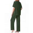 thumbnail image 3 of MINTREUS Women's Pajama Set Short Sleeve Sleepwear Set Soft Two Piece Matching Set with Pockets, 3 of 5