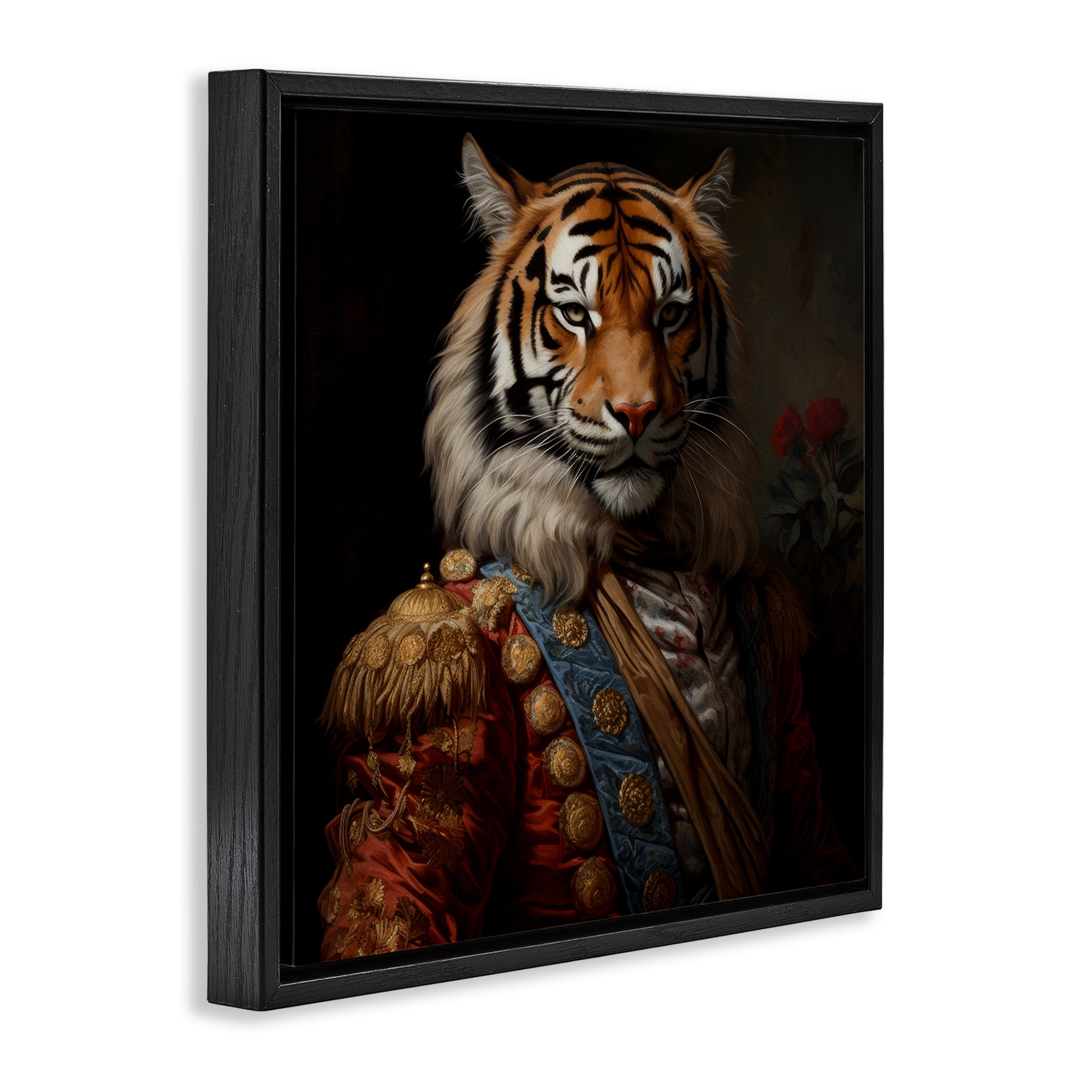 Stupell Industries Noble Tiger Transformation Black Framed Floater Canvas Wall Art, design by Lazar Studio