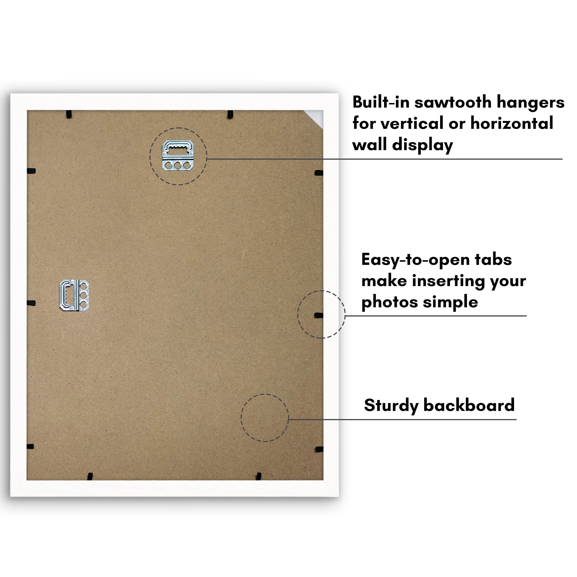 Americanflat 11x14 Picture Frame with Shatter-Resistant Glass elevate cherished photos unique expertly - White