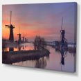 thumbnail image 2 of Windmills at Sunrise Panorama - Impression sur Toile Paysage, 2 of 4