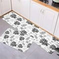 thumbnail image 3 of Kitchen Rugs and Mats,Marine Black Gray Coral Shell 2 Piece Anti Fatigue Area Runner Rug Set Comfort Standing Floor Mat,Summer Ocean Nautical Compass Non Slip Absorbent Doormats for Laundry/Bathroom, 3 of 6