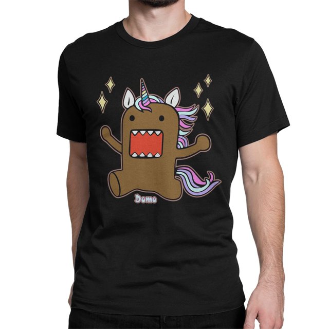 Camisetas de unicornio Domo Kun para hombre y mujer, divertidas camisetas de algodón puro, cuello redondo, manga corta, camisetas de verano