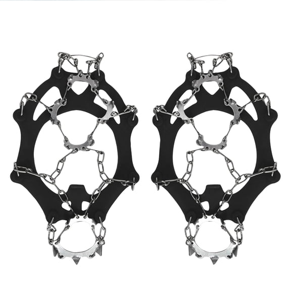 Anti-Slip Ice Cleats for Boots and Shoes, 13 Spikes Heavy Duty Crampons for Walking, Hiking, Fishing on Snow and Ice, Traction Cleats with Elastic Silicone