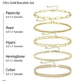 thumbnail image 3 of PULABO Bracelets For Women ,  Jewelry Sets For Women Trendy Thin Dainty Stackable Cuban Link Paperclip Chain Bracelet Pack Fashion Accessories Gifts For Womens Maximalist Jewelry, 3 of 10