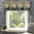 thumbnail image 4 of Sunflowers Fall Farmhouse Short Window Curtain Valances, Pumpkins Thanksgiving Summer Botanical Rod Pocket Kitchen Valances for Living Room Bedroom Bathroom Cafe 42" x 18", 4 of 8