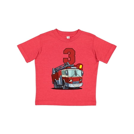 

Inktastic 3rd Birthday Fire Truck Gift Toddler Boy or Toddler Girl T-Shirt