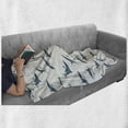 thumbnail image 5 of Sea Animals Soft Flannel Fleece Blanket, Repeated Cartoon Sharks Swimming to Different Directions Pattern, Cozy Plush for Indoor and Outdoor Use, 60" x 80", Slate Blue and Eggshell, by Ambesonne, 5 of 5