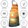 thumbnail image 5 of Honeii Tropical Sunset Paradise Print Waterproof Apron, Adjustable Kitchen Apron with Pockets,for Gardening, Dishwashing, Meat Processing, Car Washing, and Pet Grooming, 5 of 8