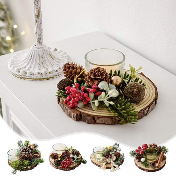 Xihbxyly Candelabro Navideño de Madera con Diseño de Copa Móvil, Ideal para Fiestas, Centro de Mesa, Ideal para Navidad, Bodas y Año Nuevo. Tamaño: 13 X 13 X 9 Cm.