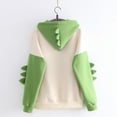 thumbnail image 4 of Resicozy Cute Dinosaur Hoodies For Women Long Sleeve Trendy Drawstring Pullover Tops Fall Winter Fashion Sweatshirts Green S, 4 of 4