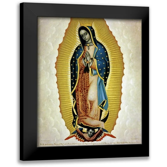 Cabrera, Miguel 12x14 Black Modern Framed Museum Art Print Titled - La Virgen De Guadalupe