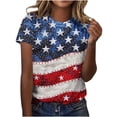 thumbnail image 1 of Tops de Ajuste Suelto para las Mujeres Sudadera Casual Impresa Manga Corta Cuello Redondo Superior, Poliéster, 1 of 5