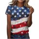 thumbnail image 1 of Tops de Ajuste Suelto para las Mujeres Sudadera Casual Impresa Manga Corta Cuello Redondo Superior, Poliéster, 1 of 7