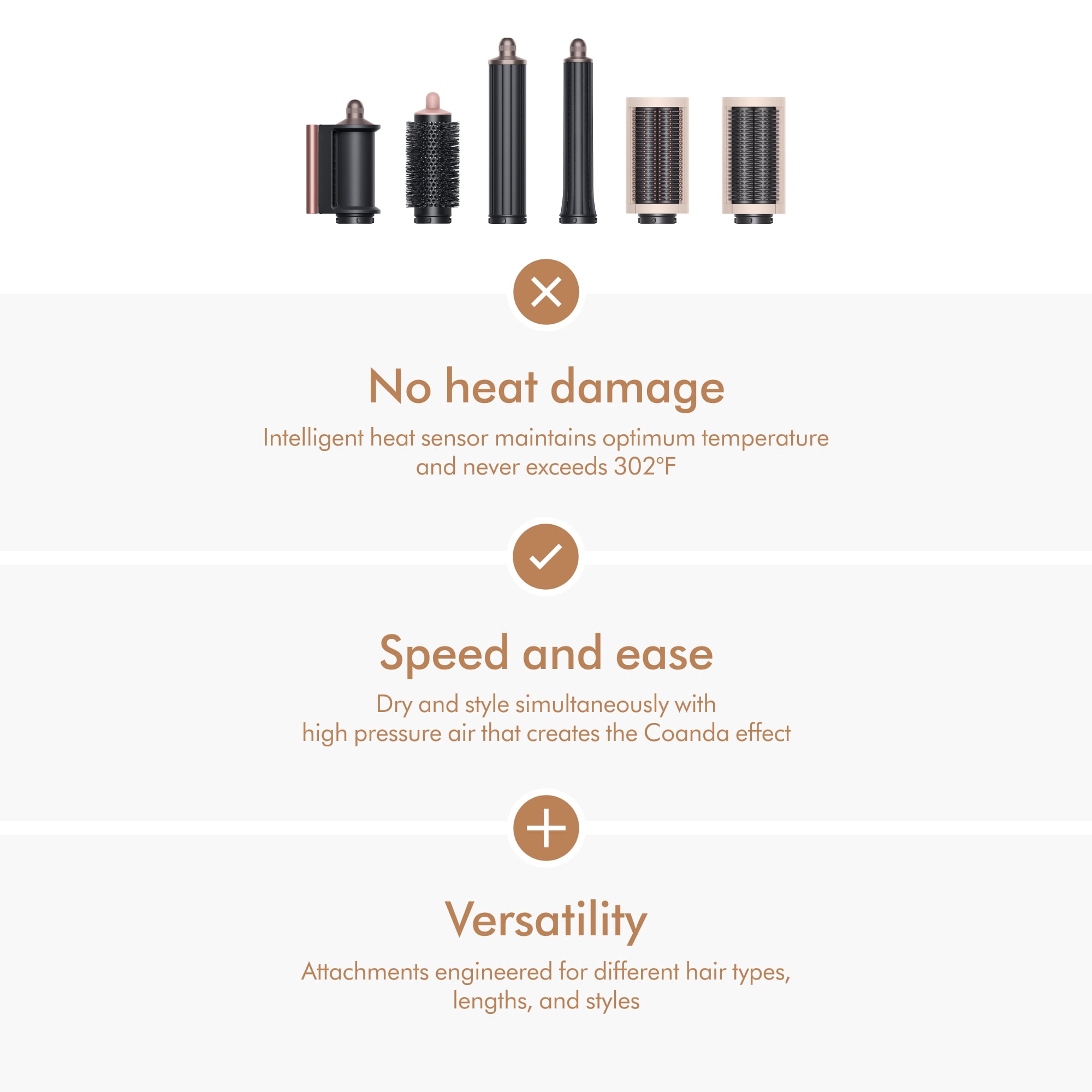 Dyson, Hair Dryer, Airwrap Multi-styler Complete Long, Anti-Static Technology, All Hair Types, Ceramic Pink/Rose Gold