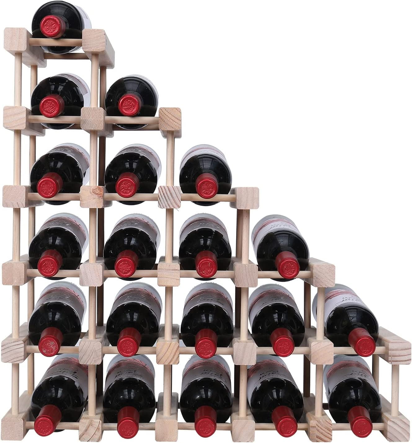 SHMAMT Wine Rack Small countertop Stackable Storage Wooden freestanding Floor Wine