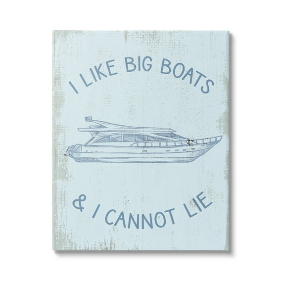 Stupell Industries Funny Rustic Big Boats Transportation Painting Gallery Wrapped Canvas Art Print Wall Art, 16 x 20