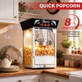 thumbnail image 5 of Popcorn Machine Commercial, Enyopro 12oz Kettle Stainless Steel Popcorn Machine with Tempered Glass, Warming Deck, 850W Countertop Popcorn Popper for Home, Movie Theatre, Parties, 5 of 12
