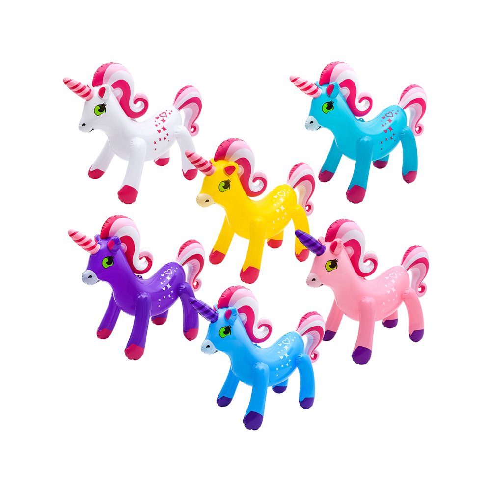 RI Novelty 12 Mythical Unicorns 24" Inflatable Toy Decorations